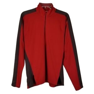 Patagonia Men's Size Medium 1/2 Zip Pullover Jacket Layer Orange Gray Flaws USA